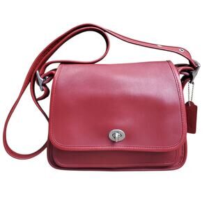 Vintage Coach Red Rambler's Legacy Crossbody Shoulder Bag - 9061